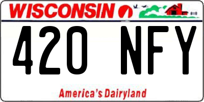 WI license plate 420NFY