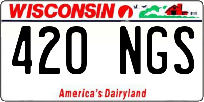 WI license plate 420NGS
