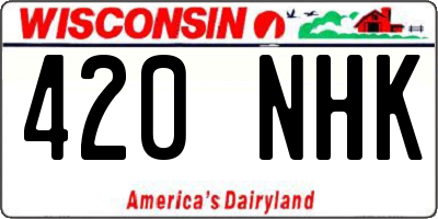 WI license plate 420NHK
