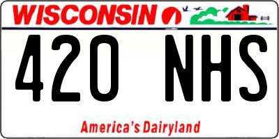 WI license plate 420NHS