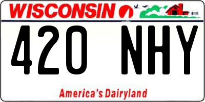 WI license plate 420NHY
