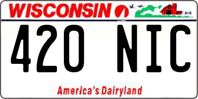 WI license plate 420NIC