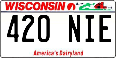 WI license plate 420NIE