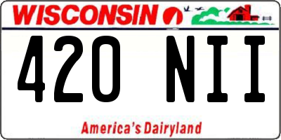 WI license plate 420NII