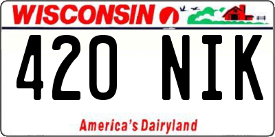 WI license plate 420NIK