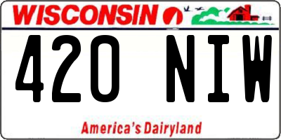WI license plate 420NIW