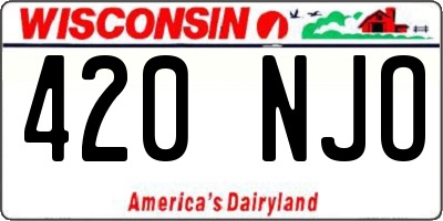 WI license plate 420NJO