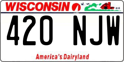WI license plate 420NJW