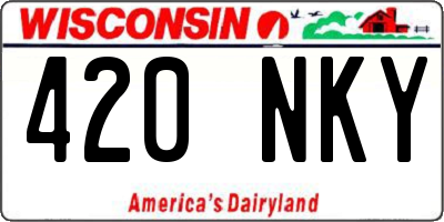 WI license plate 420NKY