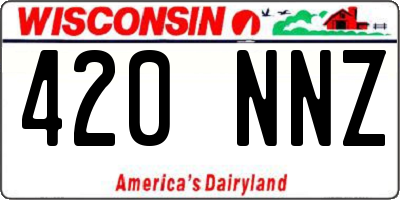 WI license plate 420NNZ