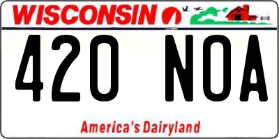 WI license plate 420NOA