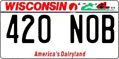 WI license plate 420NOB