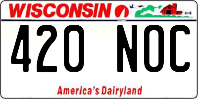 WI license plate 420NOC