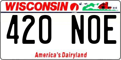 WI license plate 420NOE