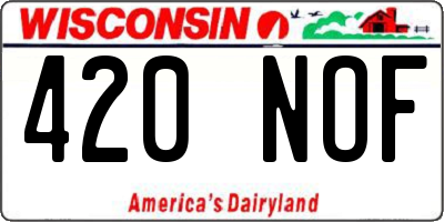 WI license plate 420NOF