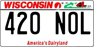 WI license plate 420NOL