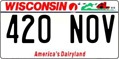 WI license plate 420NOV