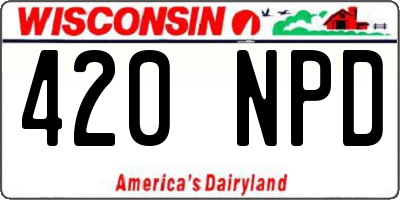 WI license plate 420NPD