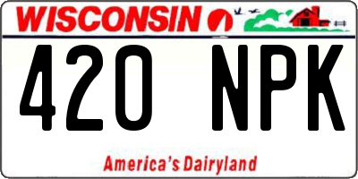 WI license plate 420NPK