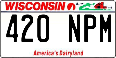 WI license plate 420NPM