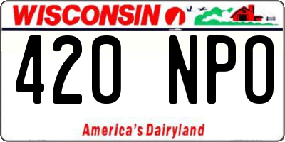 WI license plate 420NPO