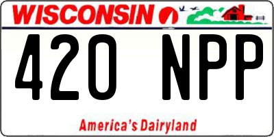 WI license plate 420NPP