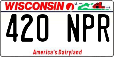 WI license plate 420NPR