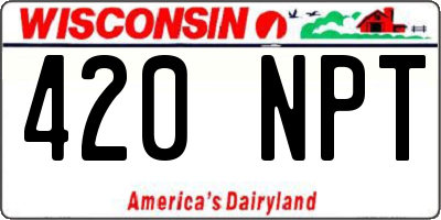 WI license plate 420NPT