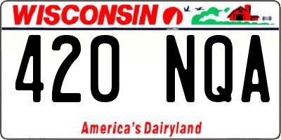 WI license plate 420NQA