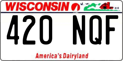 WI license plate 420NQF