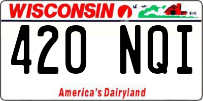 WI license plate 420NQI