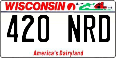WI license plate 420NRD