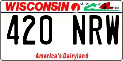 WI license plate 420NRW