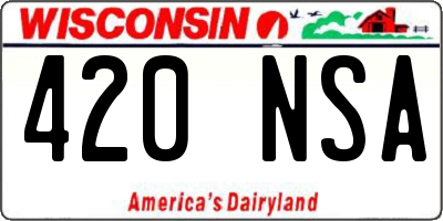 WI license plate 420NSA
