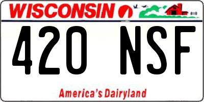 WI license plate 420NSF