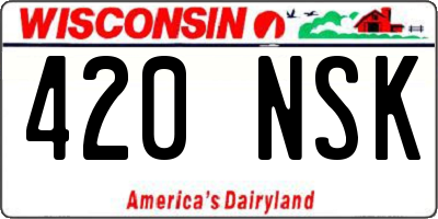 WI license plate 420NSK