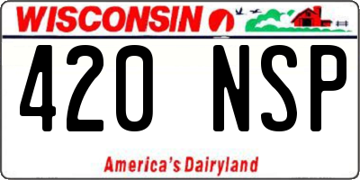 WI license plate 420NSP