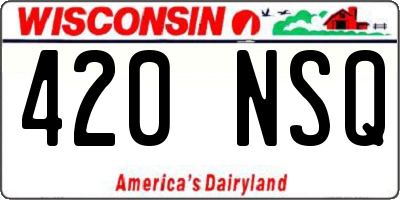 WI license plate 420NSQ