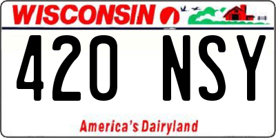 WI license plate 420NSY