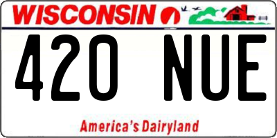 WI license plate 420NUE