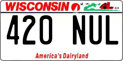 WI license plate 420NUL