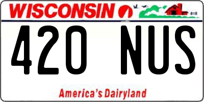 WI license plate 420NUS