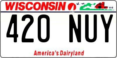 WI license plate 420NUY