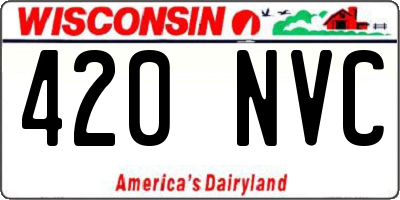 WI license plate 420NVC