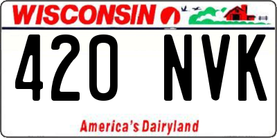 WI license plate 420NVK