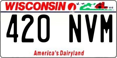 WI license plate 420NVM