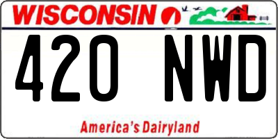 WI license plate 420NWD