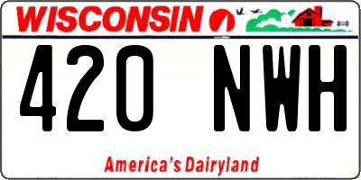 WI license plate 420NWH