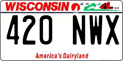 WI license plate 420NWX