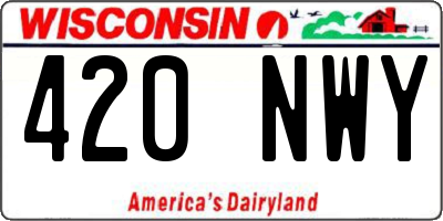 WI license plate 420NWY